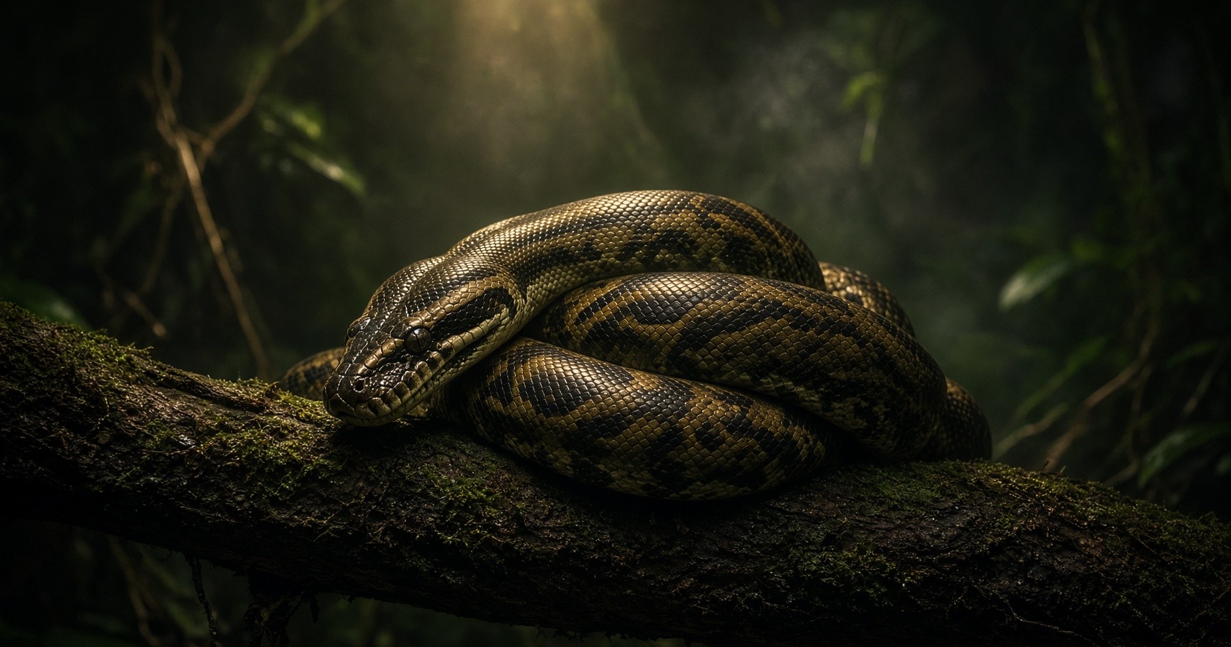 Python in einem professionell beleuchteten Terrarium